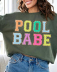 Pool Babe Oversized Graphic Fleece Sweatshirts