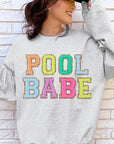 Pool Babe Oversized Graphic Fleece Sweatshirts