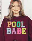 Pool Babe Oversized Graphic Fleece Sweatshirts