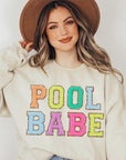 Pool Babe Oversized Graphic Fleece Sweatshirts