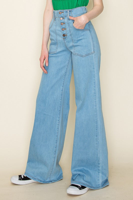 O2 Denim Wide Leg Denim Pants