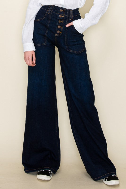 O2 Denim Wide Leg Denim Pants