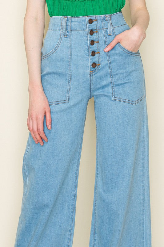 O2 Denim Wide Leg Denim Pants