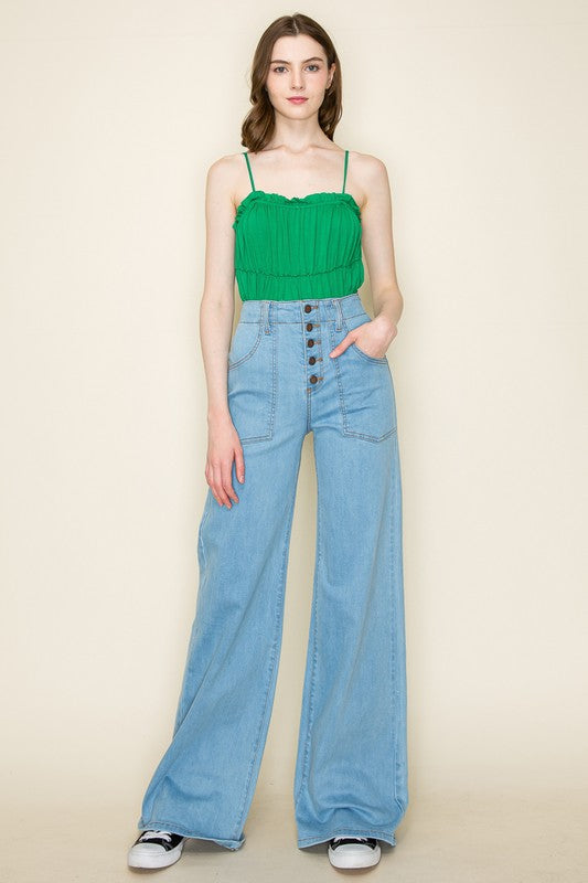 O2 Denim Wide Leg Denim Pants