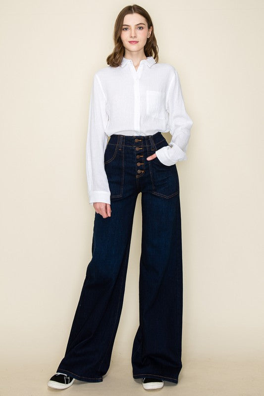 O2 Denim Wide Leg Denim Pants