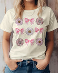 Coquette Pink Bow Daisy Flower Boho Graphic Tee