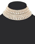 Mix Layered Statement Rhinestone Choker Necklace