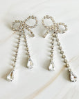 Crystal Bow Drop Earrings