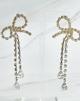 Crystal Bow Drop Earrings