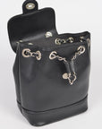 Faux Leather Chain Accent Fashion Backpack