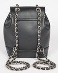 Faux Leather Chain Accent Fashion Backpack