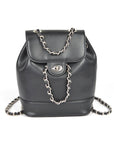 Faux Leather Chain Accent Fashion Backpack