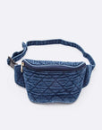 Washed Denim Quilted Fanny Pack