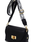 Bamboo Twist Lock Flap Crossbody Bag