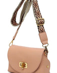 Bamboo Twist Lock Flap Crossbody Bag