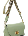 Bamboo Twist Lock Flap Crossbody Bag