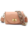 Bamboo Twist Lock Flap Crossbody Bag