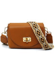 Bamboo Twist Lock Flap Crossbody Bag