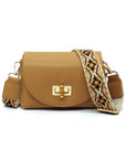 Bamboo Twist Lock Flap Crossbody Bag