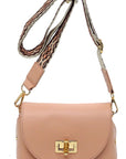 Bamboo Twist Lock Flap Crossbody Bag