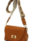 Bamboo Twist Lock Flap Crossbody Bag