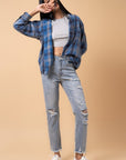 Denim Lab USA Fray Distressed Girlfriend Jeans