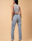 Denim Lab USA Fray Distressed Girlfriend Jeans