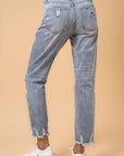 Denim Lab USA Fray Distressed Girlfriend Jeans