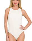 Zenana Boat Neck Sleeveless Padded Bodysuit