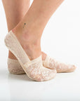 No Slip Floral Lace Sneaker Socks- 3 Pack