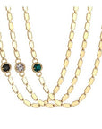 Multicolor Zircon Chain Necklace