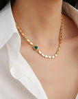 Multicolor Zircon Chain Necklace