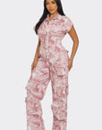 Athina Pink Whisper Tie-Dye Jumpsuit