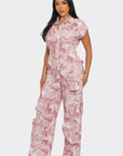 Athina Pink Whisper Tie-Dye Jumpsuit