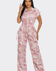 Athina Pink Whisper Tie-Dye Jumpsuit