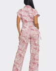 Athina Pink Whisper Tie-Dye Jumpsuit