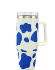 Rhinestone Milk Cow Patten Tumbler