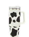 Rhinestone Milk Cow Patten Tumbler