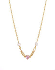 Pink Heart with Pearl Necklace