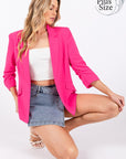 GeeGee Plus Classy Open-Front Casual Blazer