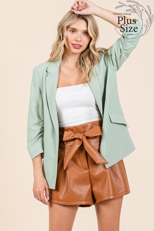 GeeGee Plus Classy Open-Front Casual Blazer