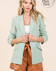 GeeGee Plus Classy Open-Front Casual Blazer