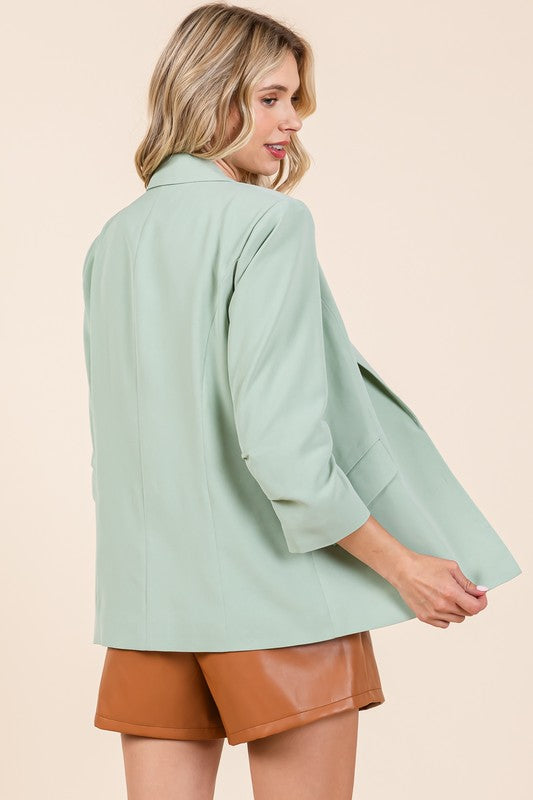 GeeGee Plus Classy Open-Front Casual Blazer