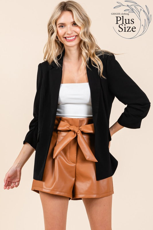 GeeGee Plus Classy Open-Front Casual Blazer