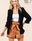 GeeGee Plus Classy Open-Front Casual Blazer