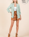 GeeGee Plus Classy Open-Front Casual Blazer