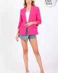 GeeGee Plus Classy Open-Front Casual Blazer