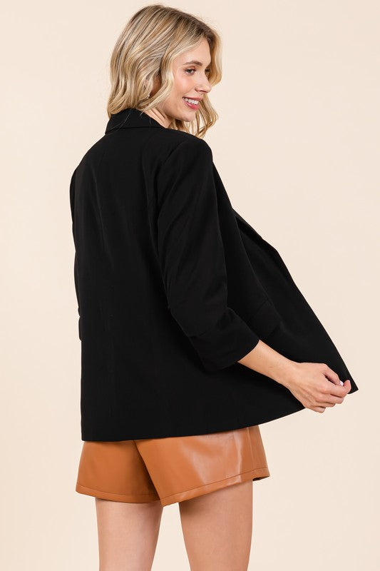 GeeGee Plus Classy Open-Front Casual Blazer