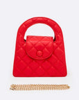 Top Handle Convertible Quilted Clutch Swing Bag