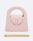 Top Handle Convertible Quilted Clutch Swing Bag